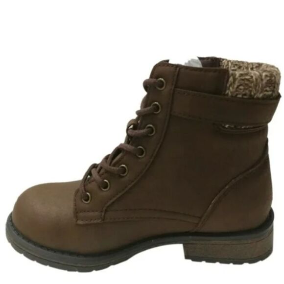WONDER NATION GIRLS LACE-UP SIDE ZIPPER CLOSURE BOOT - Picture 1 of 14